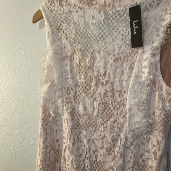 NWT Take this Dance White Lace Sleeveless Mock Neck Midi Dress size XL - Picture 7 of 10